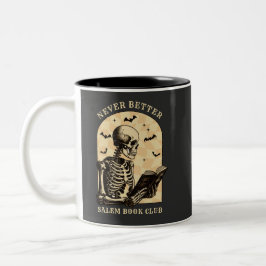 Nie besser lesen Club Skeleton Gothic Hallowee Zweifarbige Tasse