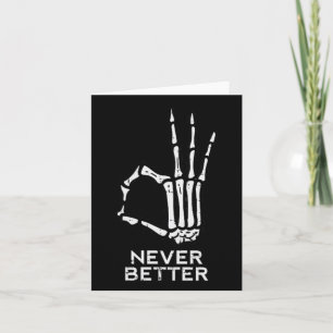 Nie besser Ok Sign Skeleton Hand Fun Halloween M Karte