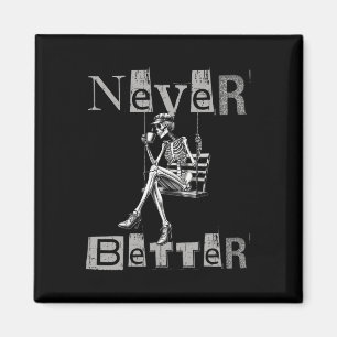 Nie besser Skeleton Messy Bun Drink Coffee Co Magnet