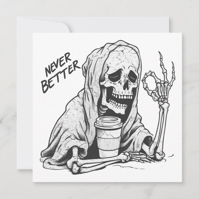 Nie besser Skelett Karte (Vorderseite)