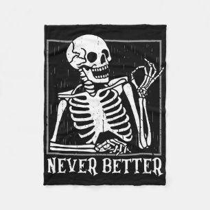 Nie besser Skelettschädel Halloween für Frauen Fleecedecke