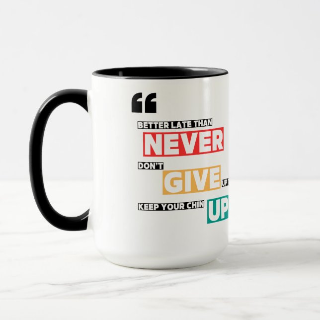 Nie Design aufgeben Tasse (Links)