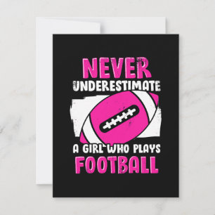 Nie ein Mädchen unterschätzen, das Fußball spielt Dankeskarte
