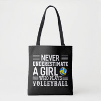 Nie ein Mädchen unterschätzen, das Volleyball Vo s