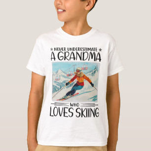 Nie ein Oma unterschätzen, das Skifahren Lieben ha T-Shirt