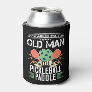 Nie einen alten Mann mit Pad in Pickleball untersc Dosenkühler