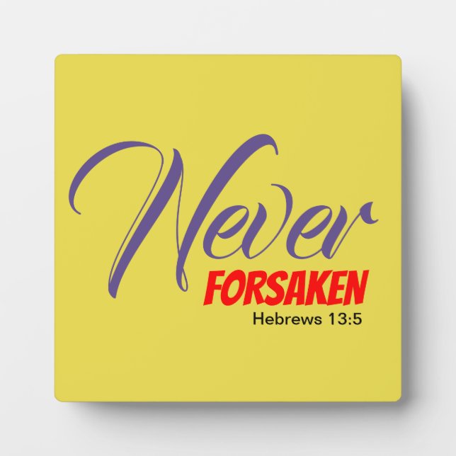 NIE FORSAKEN Gelb Christlich Fotoplatte (Vorderseite)