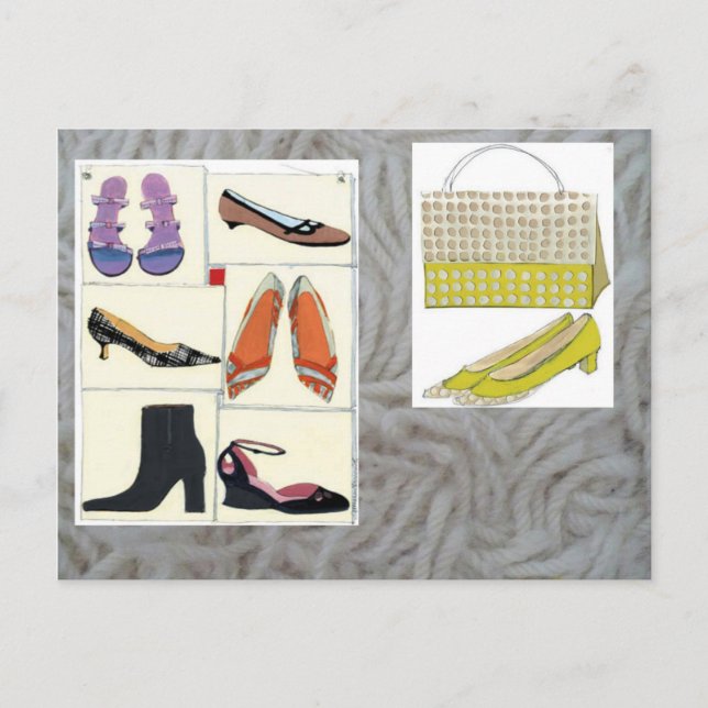 nie genug Schuhe Postkarte (Vorderseite)