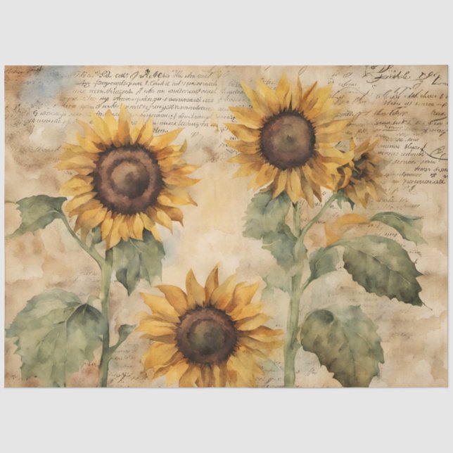 Nie genug Sonnenblumen Gewebe Papier (Vorderseite)
