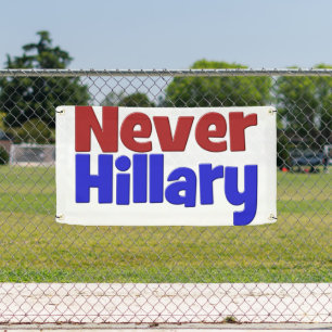 Nie Hillary rot & blau Banner