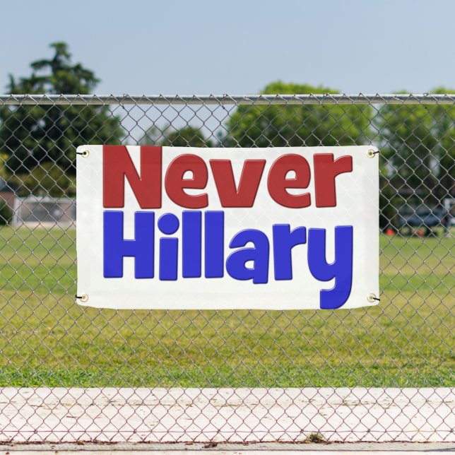 Nie Hillary rot & blau Banner (Insitu)