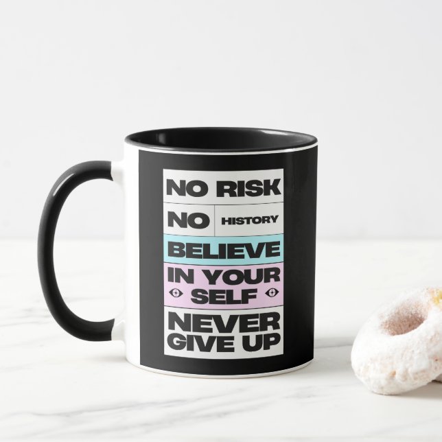 Nie Inspiration aufgeben Tasse (Mit Donut)
