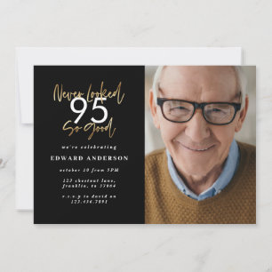 nie sah so gut Gold Geburtstag Foto laden Feiertagskarte