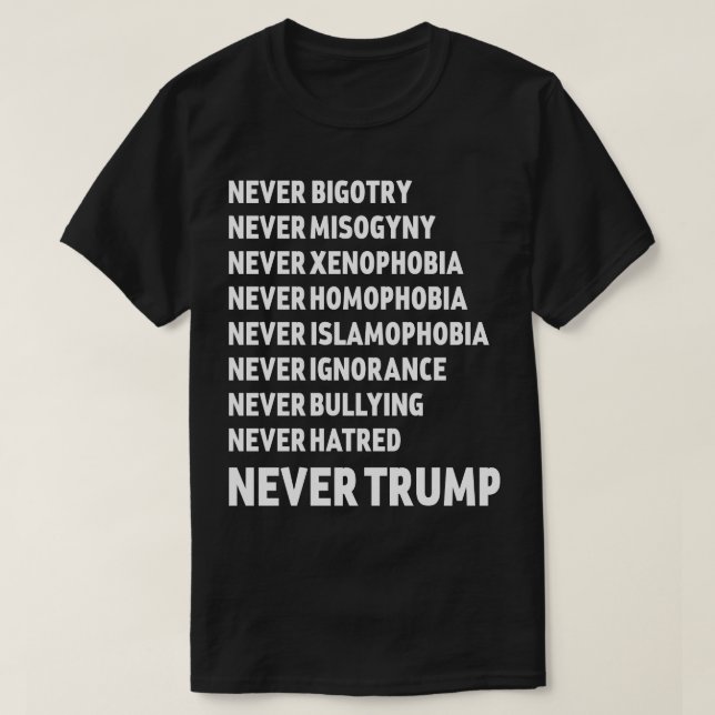 Nie Trumpf-AntiTrumpf T-Shirt (Design vorne)