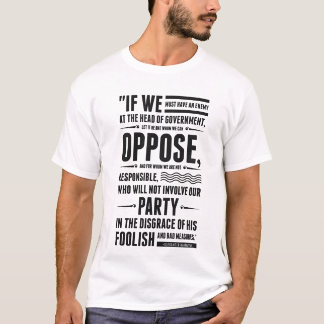 Nie Trumpf-Beschwörungsformel - Alexander Hamilton T-Shirt (Vorderseite)