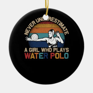 Nie überschätzen Mädchen, die Wasser-Polo-Athleten Keramik Ornament