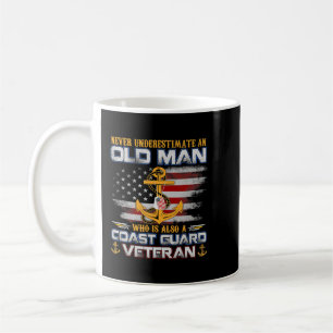 Nie unterschätzen Old Man U.S Coast Guard Veter Kaffeetasse