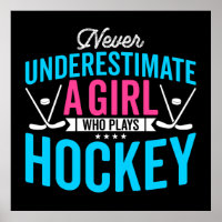 Nie unterschätzen Sie den Hockey-Spieler der Mädch