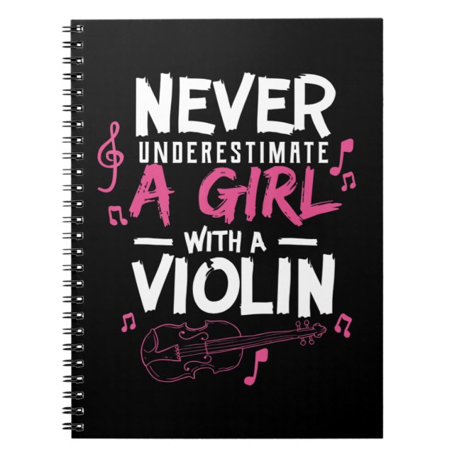 Nie unterschätzen Sie die Musiker der Violine Notizblock (Vorderseite)