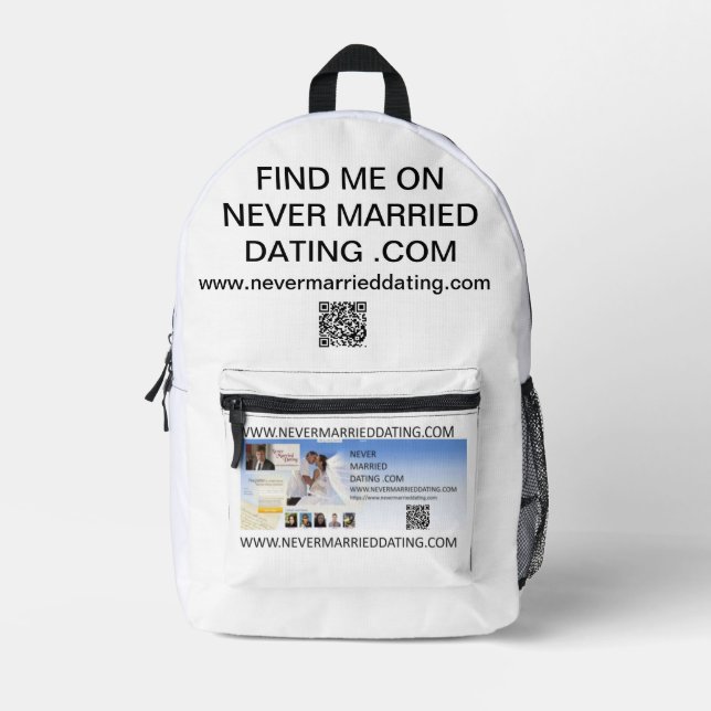 Nie Verheiratet Verabredet Back Pack Bedruckter Rucksack (Vorderseite)