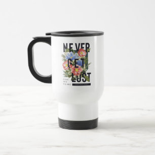 Nie verloren floral Slogan Reisebecher