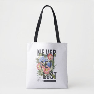 Nie verloren floral Slogan Tasche