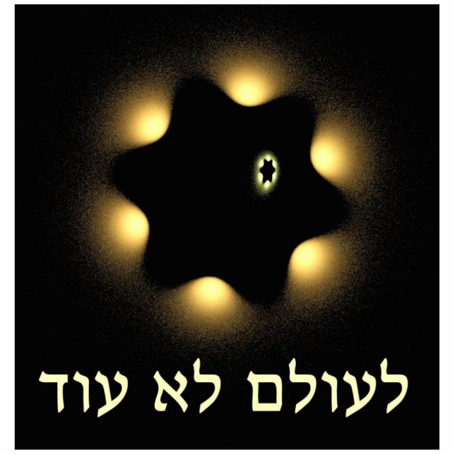 Nie wieder Fraktal Star von David Fotoskulptur Magnet (Vorne)