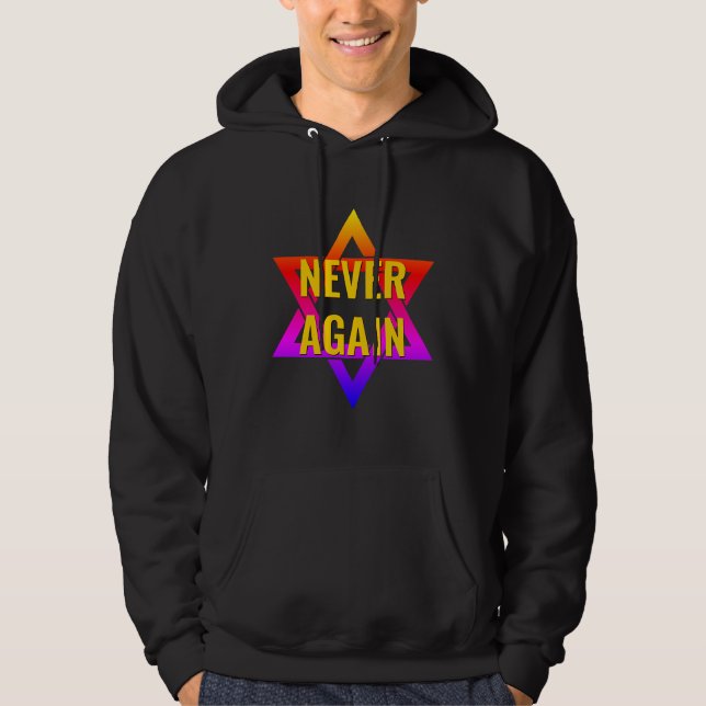 NIE WIEDER Holocaust YOM HASHOAH Hoodie (Vorderseite)
