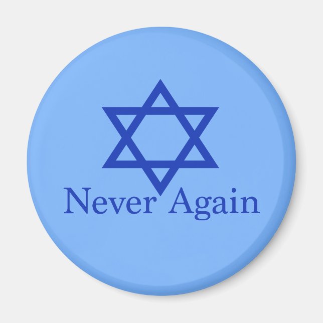 Nie wieder jüdisches Holocaust-Gedenken blau Magnet (Vorne)