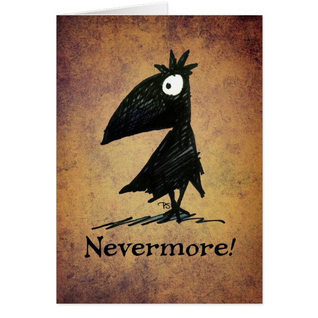 Nie wieder! Lustige schwarze Krähe Edgar Allen Poe (Vorne)