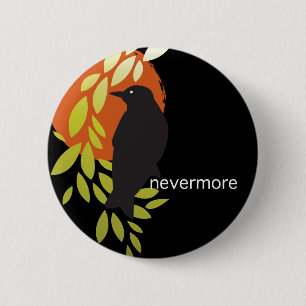 Nie wieder - Rabe u. Mond durch Poe Button