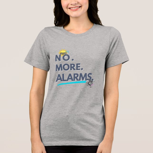💤 Nie wieder. Wecker. Tri-Blend Shirt (Vorderseite)