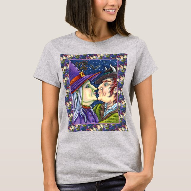 NIE ZU ALT FÜR ROMANCE, WITCH & WARLOCK IN LIEBE T-Shirt (Vorderseite)