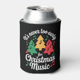 Nie zu früh für Weihnachtsmusik Bäume Noten Dosenkühler