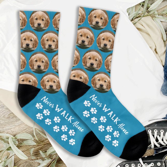 Nie zu Fuß alleine Paw druckt Aquamarines Tier Fot Socken (Von Creator hochgeladen)