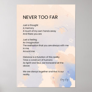 Nie zu spät Liebe Gedicht Gedichte Poster