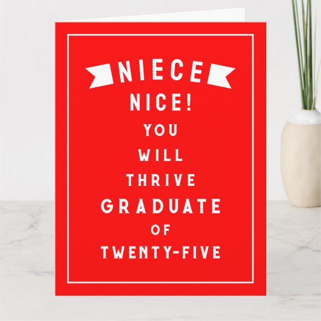Niece Abschluss 2025 Karte (Vorderseite)