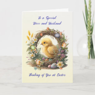 Niece and Husband Easter Chick The Grapevine Wreat Karte