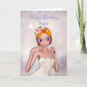 Nièce Avec Imaginaire Femme En Crème Carte Robe