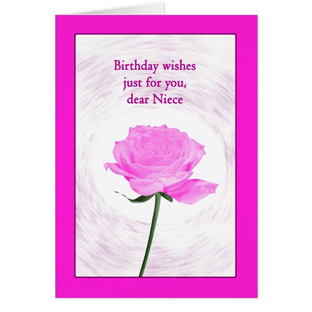 Niece Birthday Beautiful Pink Rose (Vorne)