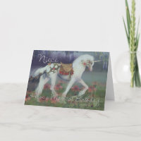 Niece Birthday Card mit Unicorn, Fantasy Birthday