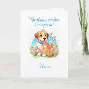 Niece Birthday Puppy Dog Karte