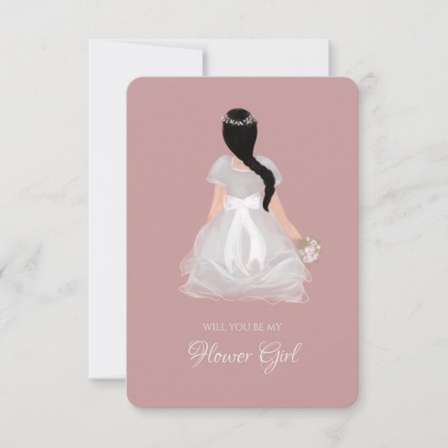 Niece Flower Girl Junior Bridesmaid Vorschlag Card Einladung (Vorderseite)