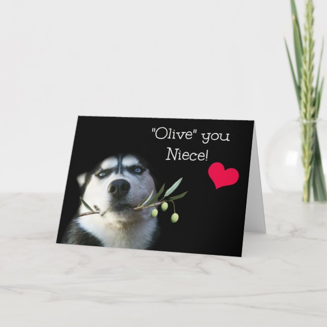 Niece Happy Birthday mit Niedlichem Hund Karte (Vorderseite)
