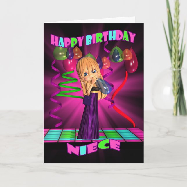Niece Happy Birthday mit Niedlicher kleiner Süsse  Karte (Vorderseite)