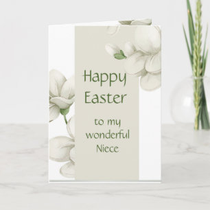 Niece Happy Oaster White Blume Floral Feiertagskarte