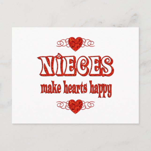 Niece Hearts Postkarte (Vorderseite)