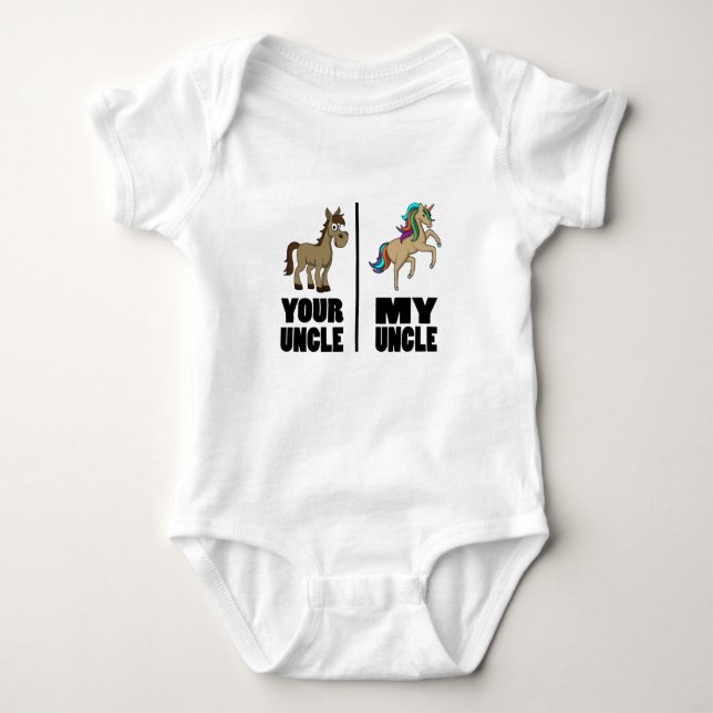 Niece Nephew Onkel Funny Horry Your Onkel My Onkel Baby Strampler (Vorderseite)