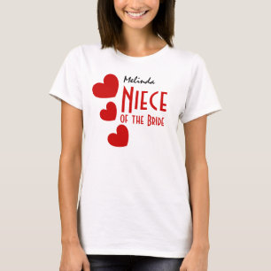NIECE of the BRIDE Gift Idea Niedlich RED Hearts B T-Shirt