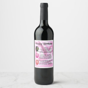 Niece Poem Wein Flasche Label Happy Birthday Weinetikett